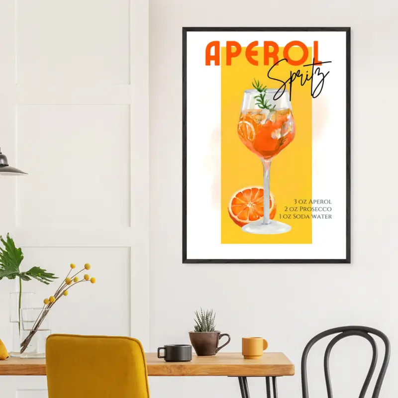Vente Flash Artfulprints Poster Aperol Spritz - Yellow - 70x100 cm - Geel