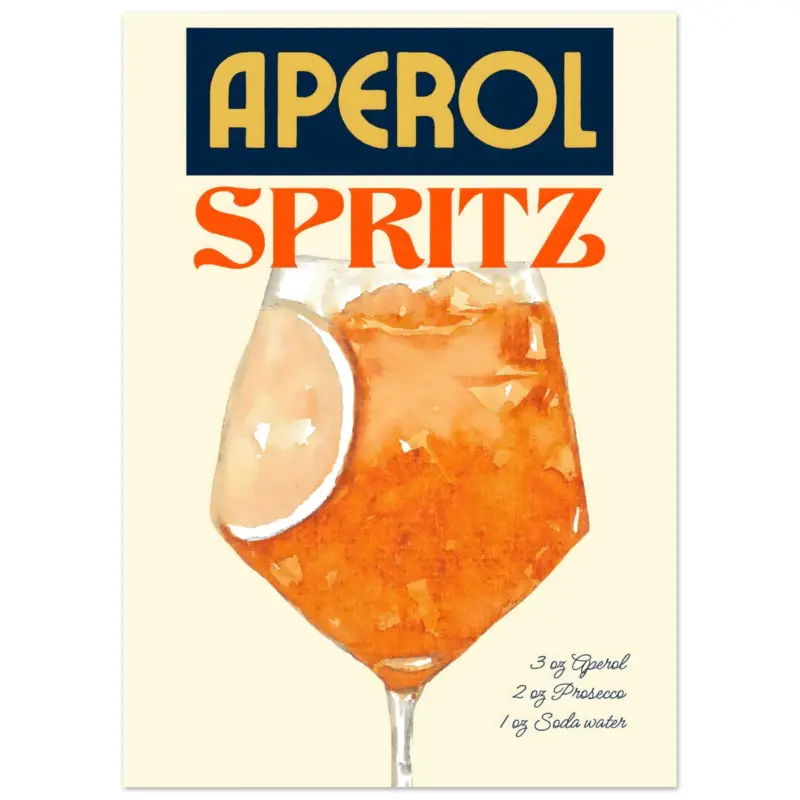 Acheter Direct Artfulprints Poster Aperol Spritz - Original - 50x70 cm - Oranje