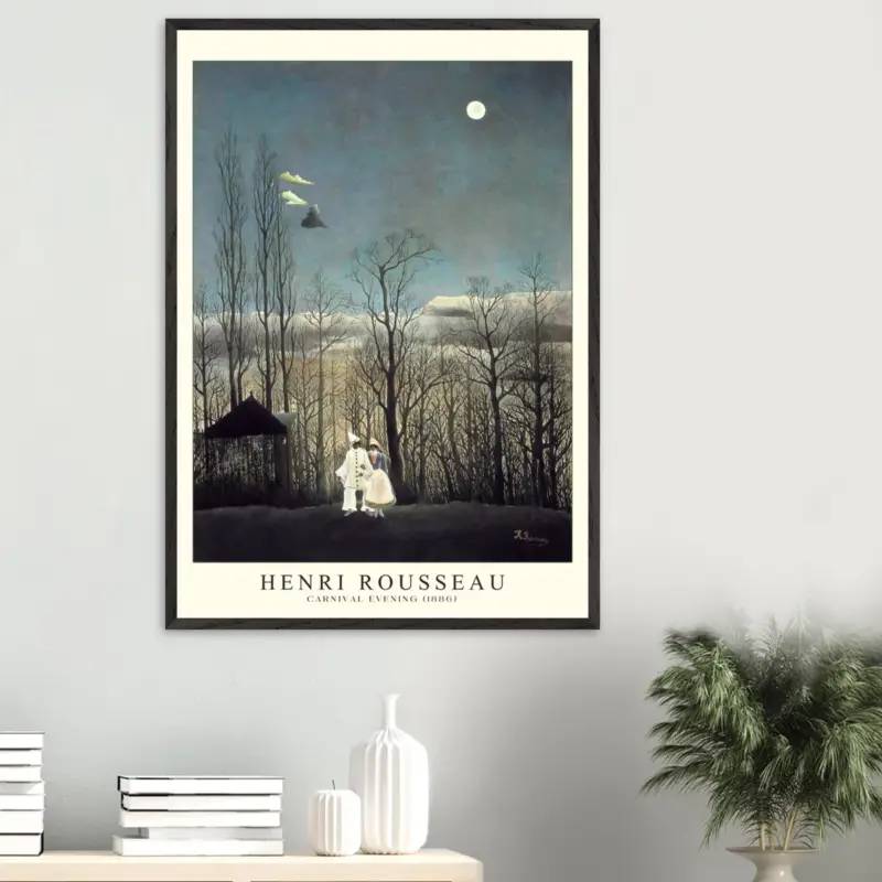Achat Immédiat Artfulprints Poster Henri Rousseau - Carnival evening - 70x100 cm - Blauw