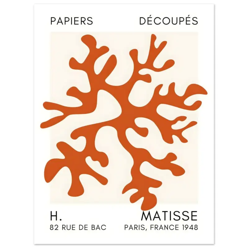 Vente Flash Artfulprints Poster Matisse – Dreamy coral flower orange - 30x40 cm - Oranje
