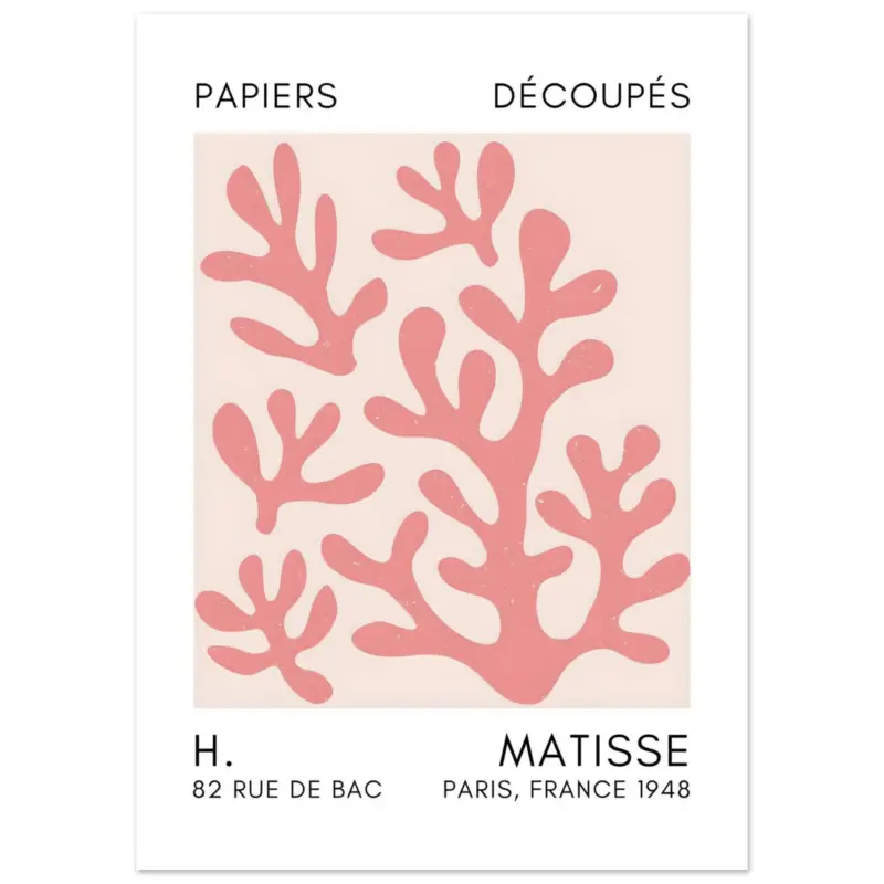 Vente Directe Artfulprints Poster Matisse – Coral shadows taupe - 50x70 cm - Taupe