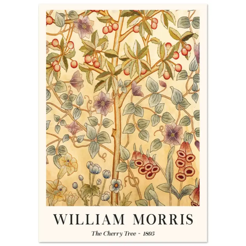 Achat Immédiat Artfulprints Poster William Morris - The cherry tree 1895 II - A4 21x29.7 cm - Meerkleurig