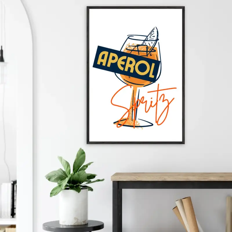 Achat Immédiat Artfulprints Poster Aperol Spritz - Sketch - 70x100 cm - Oranje