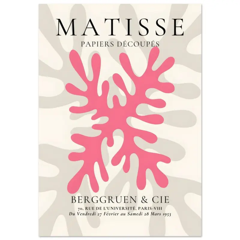 Vente Directe Artfulprints Poster Matisse – Pink coral - 70x100 cm - Roze