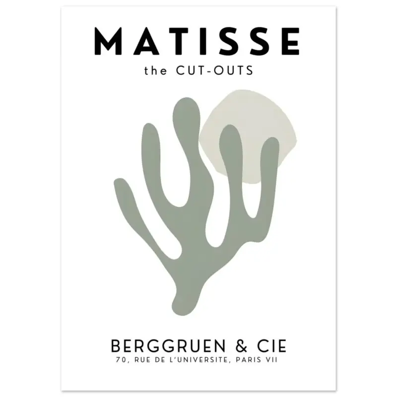 Vente Directe Artfulprints Poster Matisse – Bloom cuts - 50x70 cm - Grijs