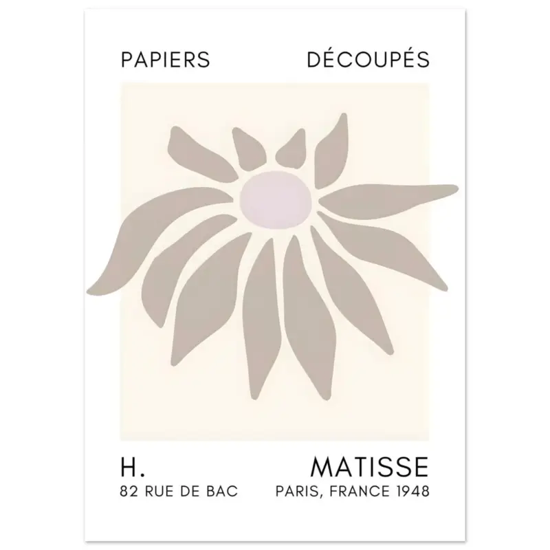 Vente Flash Artfulprints Poster Matisse – Deep sea dance grey - 50x70 cm - Grijs
