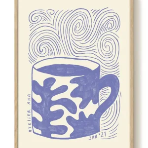Vente Directe Anouk - a blue cup on a blue monday - PSTR studio Kunst Poster