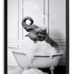 Zwarte lijst met kader 40x30 olifantenbad Usine Directe