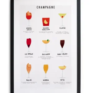 Zwarte lijst met kader 40x30 champagne Meilleure Vente