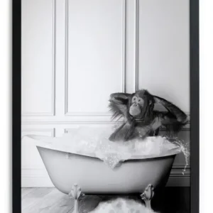 Zwarte lijst met kader 40x30 Orang-oetan bad Petit Prix