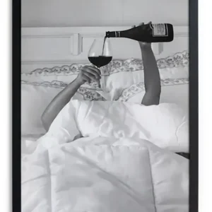 Zwarte lijst met kader 40x30 wijn wakker Marque