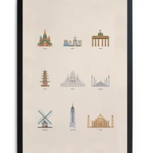 Zwarte lijst met kader 40x30 beroemde iconen Quantité Limitée