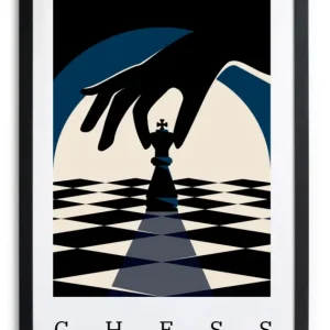Zwarte lijst met kader 40x30 schaak poster Expédié Aujourd’hui