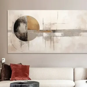 Abstract Goud | Stille Elegantie van Abstract Schilderij - NL1450643M13S90x40 Dernier Modèle