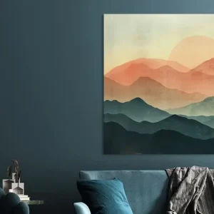 Abstracte bergen met zon van Deco item - NL1519568M13S80x60 Réduction