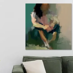 Abstract portret van een zittend persoon van Carla Van Iersel - NL1136175M13S60x60 Haute Qualité