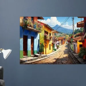 Zicht op Colombia van Abstract Schilderij - NL1298630M13S75x50 Quantité Limitée