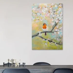 zingend roodborstje...let spring begin... robin's song van Els Fonteine - NL958554M13S50x75 Nouvelle Collection