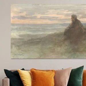 Zittende vrouw op een duin bij de zee, Jozef Israëls uit de oude meesters collectie - NL1008547M13S90x50 Satisfait Ou Remboursé
