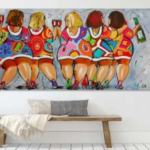 5 Proostende Dikke Dames van Vrolijk Schilderij - NL337074M13S90x45 Bon Marché