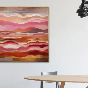 Zomer landschap - Abstract berglandschap in de warme, zomerse kleuren roze, rood, goud van MadameRuiz - NL1292248M13S60x60 Top Vente