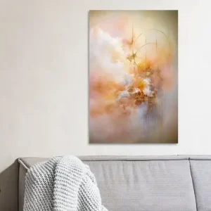 Abstract schilderij in perzik en goud - dromerig organisch kunstwerk van Joriali Fine Art - NL1215857M13S50x75 Livraison Gratuite