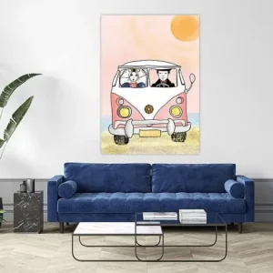 Zeeuwse vintage bus op het strand van Debbie van Eck - NL1373639M13S50x70 Achat Immédiat