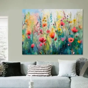 Zomers en elegant bloemenveld schilderij van Studio Pieternel - NL1753143M13S80x60 Top Vente