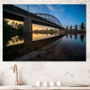 Zonsondergang aan de Arnhemse John Frost rijnbrug van Dave Zuuring - NL503364M13S80x55 Expédition Rapide