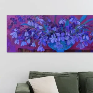 Witte paarse bloemen | Spring Bloom Vibes All Around van Bloemen Studio - NL1889550M13S105x35 Petit Prix