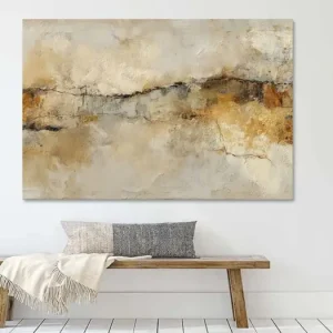 Abstract schilderij beige zandtinten met structuur van Joriali Abstract - NL1793111M13S75x50 Soldes