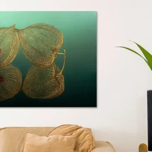 Zo leeg van binnen: 2 lampionnetjes met petrol - turquoise achtergrond van Marjolijn van den Berg - NL1358804M13S75x50 Marque