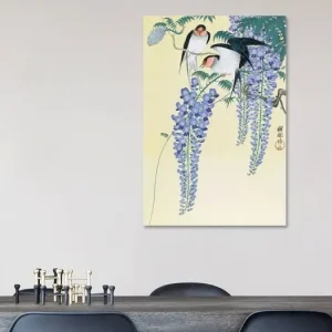 Zwaluwen en Wisteria, Ohara Koson uit de oude meesters collectie - NL1091667M13S55x80 Vente Flash