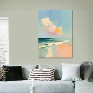 Abstract strand bij zonsondergang van Niklas Maximilian - NL1814122M13S50x70 Authentique