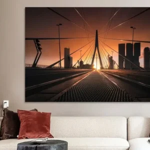 Zonsopkomst Erasmusbrug van Vincent Fennis - NL445297M13S75x50 Offre Exclusive