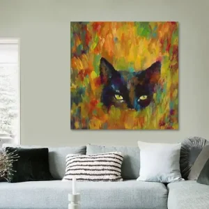 Zwarte kat op jacht van Karen Kaspar - NL1147302M13S60x60 Dernier Modèle