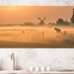 Zonsopkomst bij de Noordermolen, Noorddijk, Groningen van Henk Meijer Fotografie - NL504406M13S90x45 Paiement Sécurisé