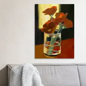 'Zonlicht in de kamer', bloemen schilderij. van Hella Maas - NL1074139M13S50x70 Soldes