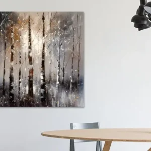 Winter Berkenbos Modern Abstract Schilderij van Preet Lambon - NL1149249M13S60x60 Top Vente
