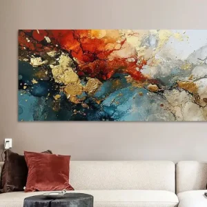Abstract Goud | Goudspel van ARTEO Schilderijen - NL1360677M13S100x40 Vente Flash