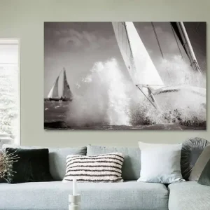 Zeilboot snijdt door de golven – maritieme kracht in beeld van ThomasVaer | Tom Coehoorn - NL295914M13S75x50 Retour Gratuit