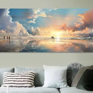 Zonsondergang aan het strand van Koffie Zwart - NL1363280M13S100x40 Prix Bas