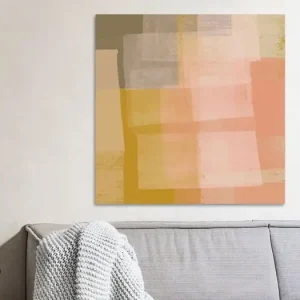 Abstract schilderij in oker, wit, roze, taupe II van Dina Dankers - NL1551071M13S60x60 Achat Immédiat