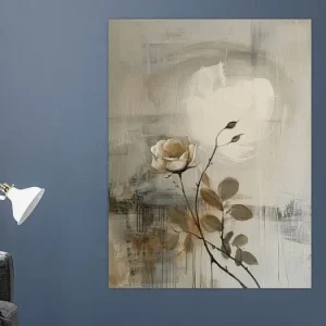 Witte roos in Japandi stijl van Japandi Art Studio - NL1396638M13S60x80 Commande En Gros