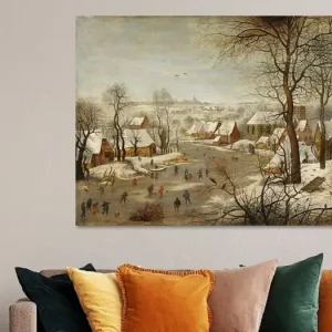 Winterlandschap met vogelval, Pieter Brueghel de Jonge uit de oude meesters collectie - NL464458M13S75x50 Dernier Modèle