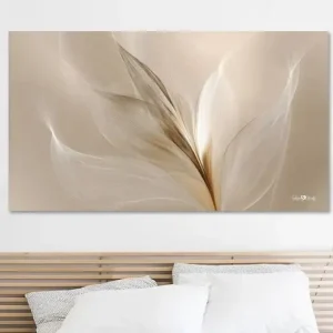 wit en goud - bloemen en veren van Gelissen Artworks - NL1876338M13S80x45 Meilleure Vente