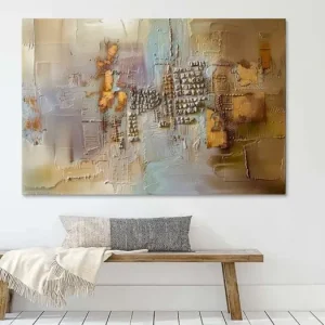 Abstract schilderij in beige en goud – Textuurkunst van Joriali Abstract - NL1558324M13S75x50 Livraison Gratuite