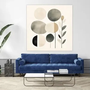 Abstracte Aardetinten | Rustige Cirkels van Abstract Schilderij - NL1439736M13S60x60 Meilleur Choix