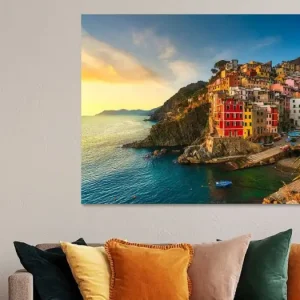 Riomaggiore uitzicht bij zonsondergang. Cinque Terre van Stefano Orazzini - NL1185054M13S75x55 Livraison Gratuite